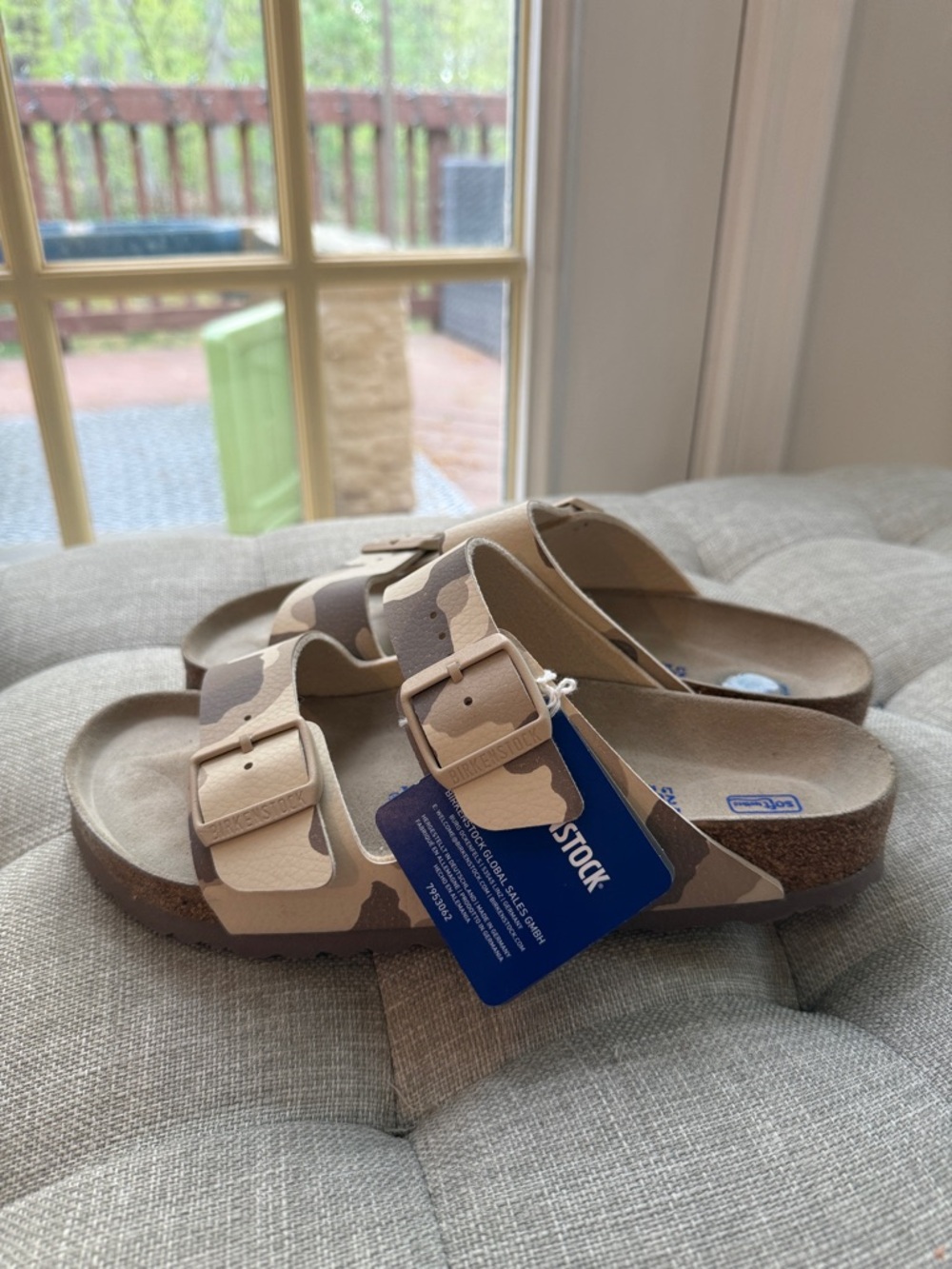 Birkenstock Arizona Camo Two-Strap Sandals - Beige Brown